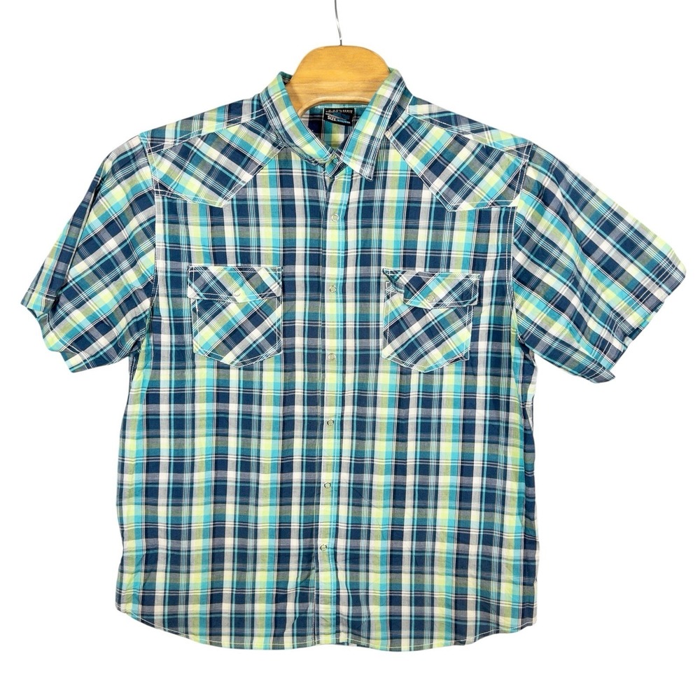 Western Snap Plaid Shirt‎ Vintage UR Denim Active Wear Mens XXL  *read*